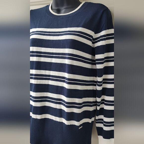 Nautica stripe blue white Sweater size S - Picture 3 of 5